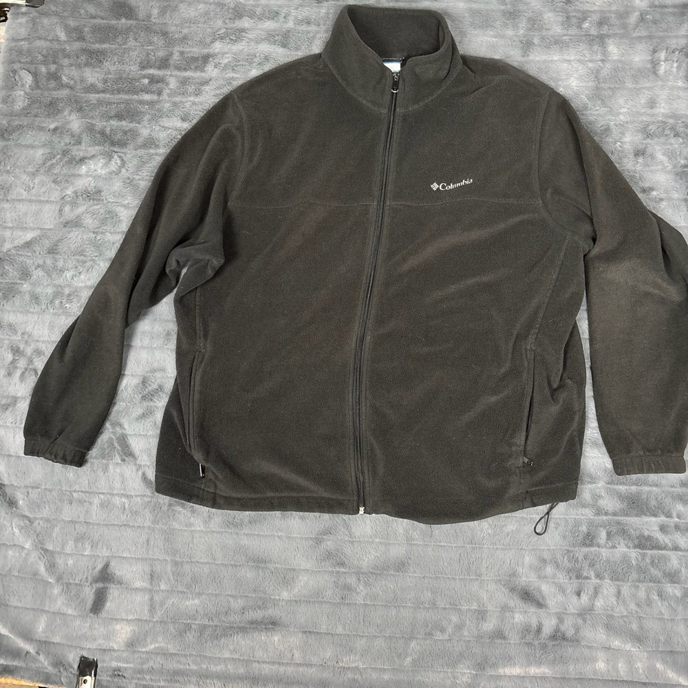 Columbia Womens Plus 3X Full Zip Fleece Jacket Charcoal Gray Mock Neck 7085